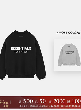 FOG Essentials 24FALL HOLIDAY 后背撞色大LOGO烫标印花圆领卫衣