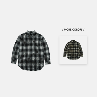 CLUB THUG 韩国先锋品牌 25FW 衬衫 做旧格纹街头长袖 尊享特惠