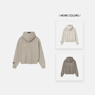 25SS Fear Essentials God 大LOGO拉丝烫标印花拉链连帽卫衣