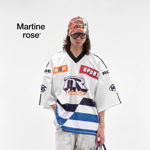MARTINEROSE网眼球衣短袖T恤