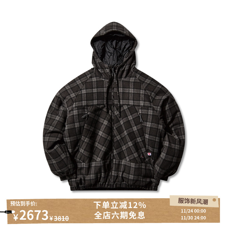 ROA25FW羊毛填充格纹夹克