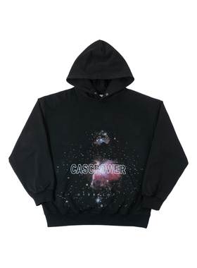 OVERFLOW 春季百搭星空字母标语印花宽松连帽卫衣帽衫
