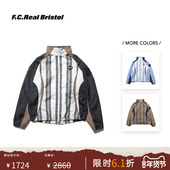 龚俊同款 F.C.Real Bristol 25FW 复古运动条纹撞色拼接连帽衫