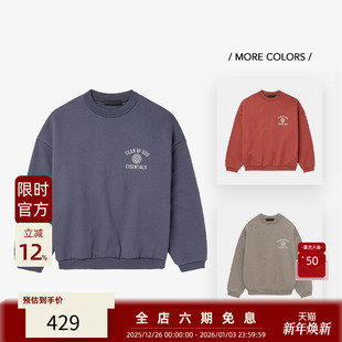 HOLIDAY 24FALL 前胸撞色弧形小LOGO印花圆领卫衣 Essentials FOG