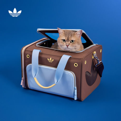 宠物包撞色外出肩背手提箱包狗狗猫咪新款adidas阿迪达斯三叶草