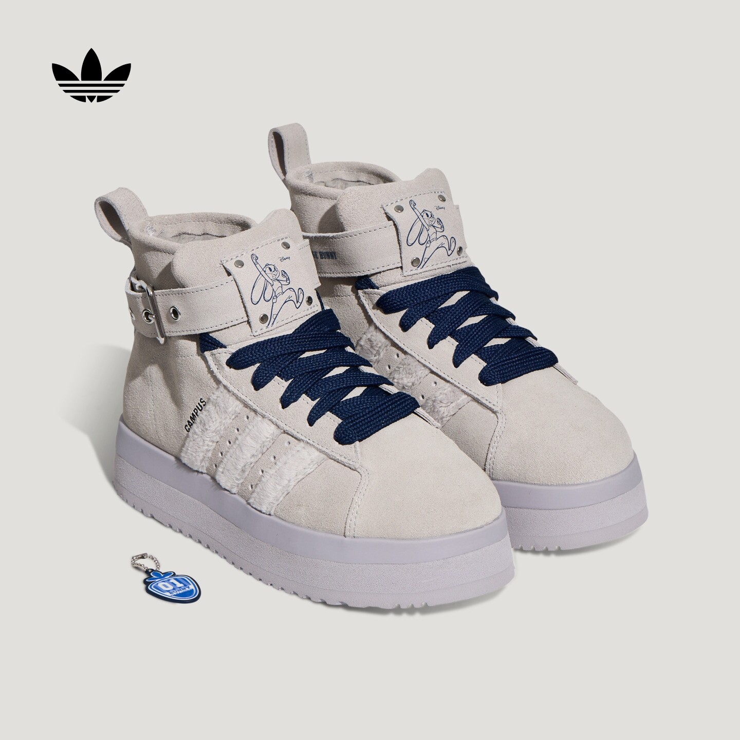 疯狂动物城联名面包鞋CAMPUS 00S加绒休闲鞋adidas阿迪达斯三叶草
