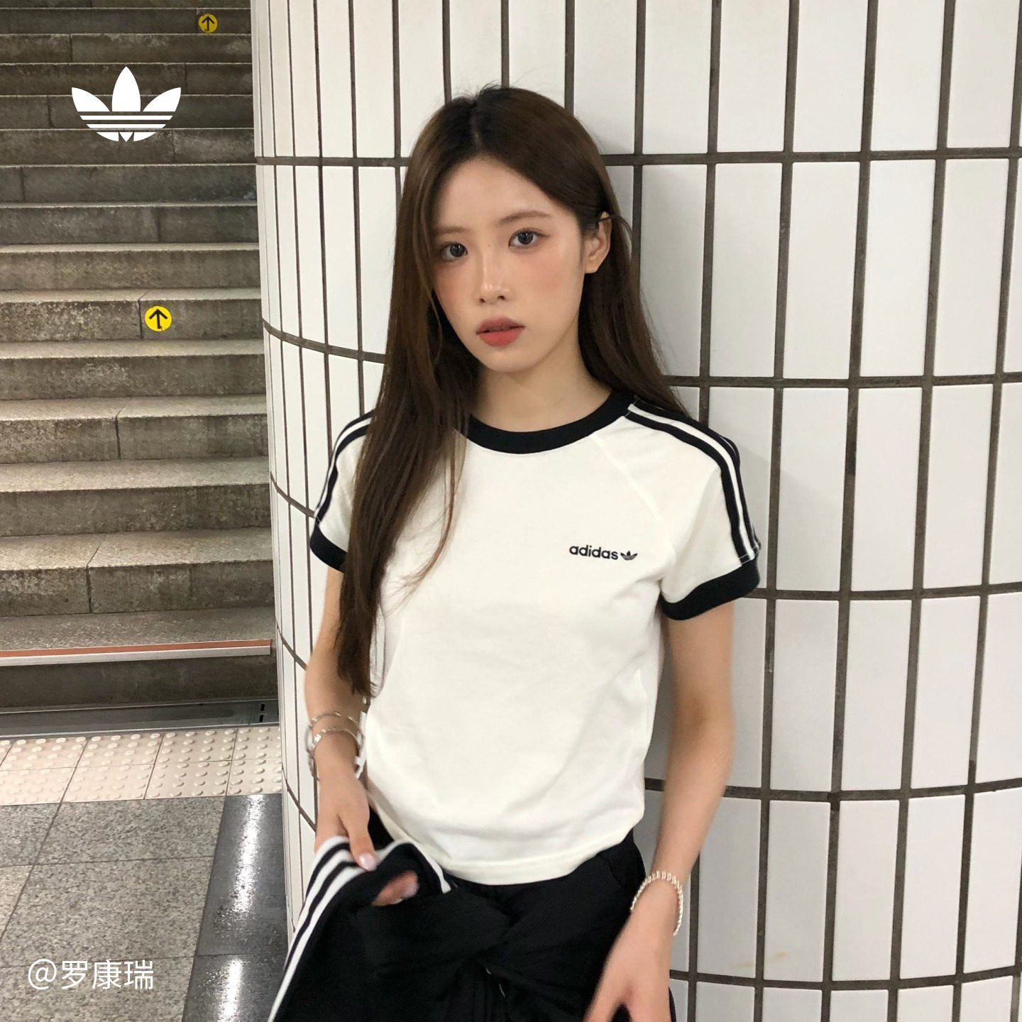 元气轻活风短款纯棉运动短袖T恤上衣女adidas阿迪达斯三叶草