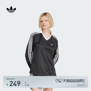 POLO衫 春季 复古运动长袖 女装 Originals阿迪达斯三叶草 新款 adidas