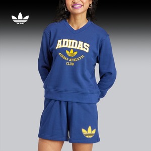 学院风印花运动套头卫衣女装adidas Originals阿迪达斯三叶草官方