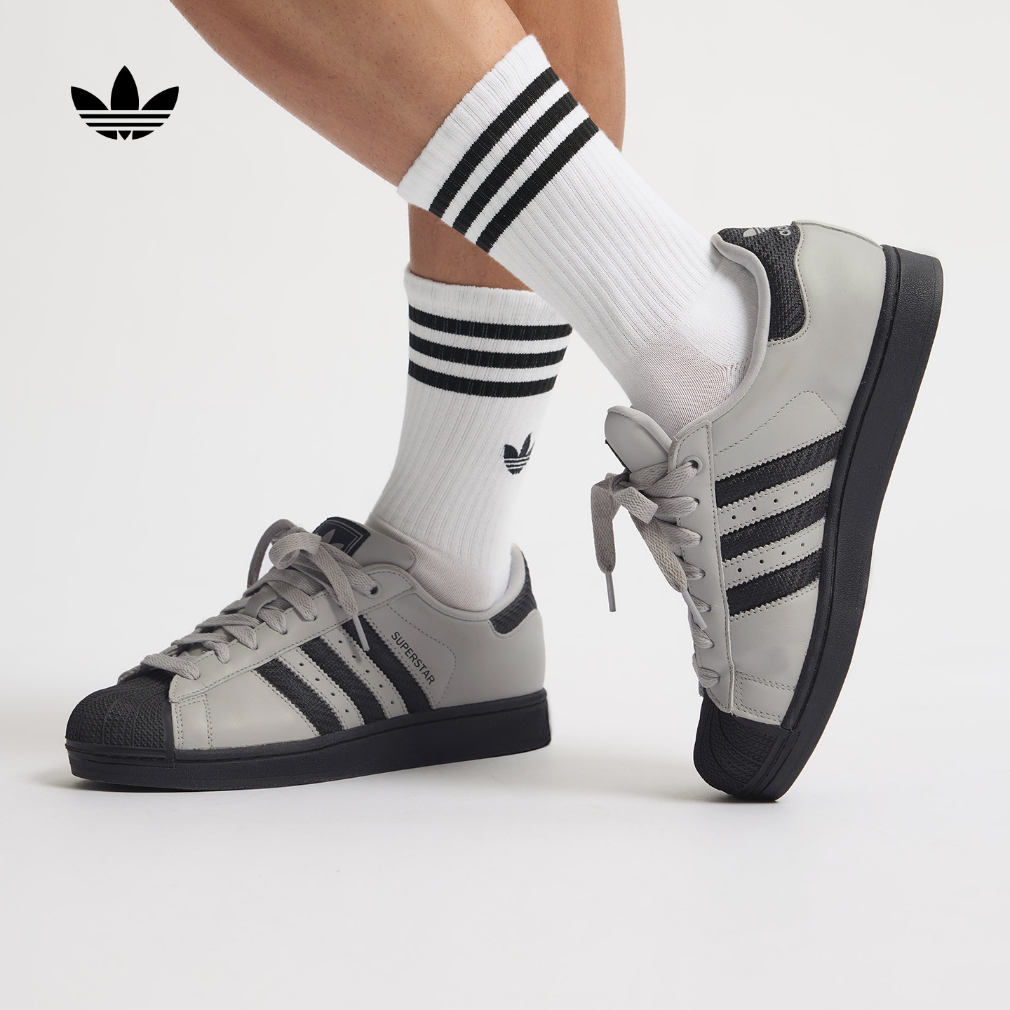 阿迪达斯三叶草男女贝壳头板鞋