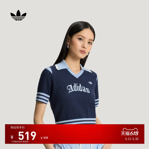 阿迪达斯三叶草女百搭短袖POLO衫