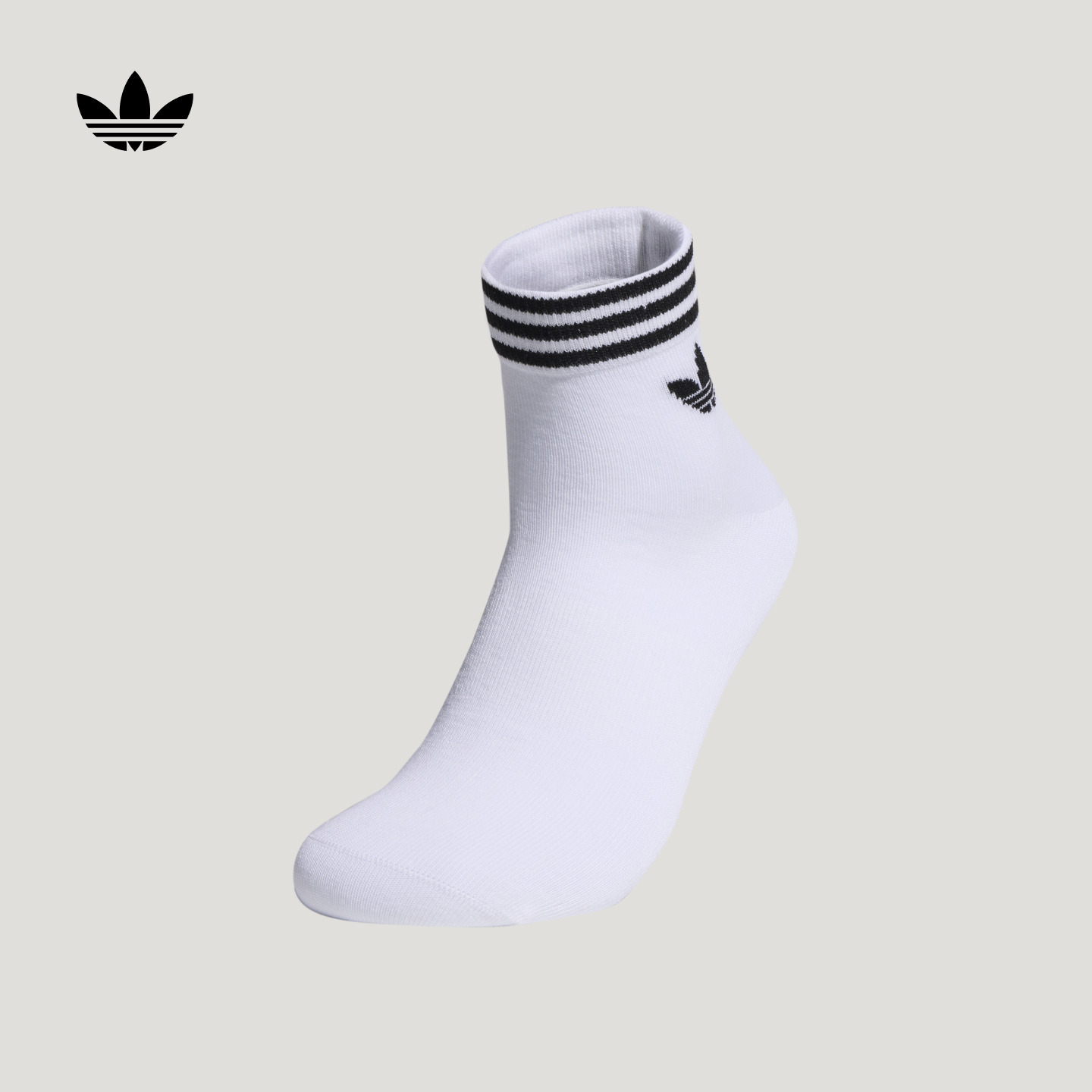 阿迪达斯三叶草三双装抗菌袜子