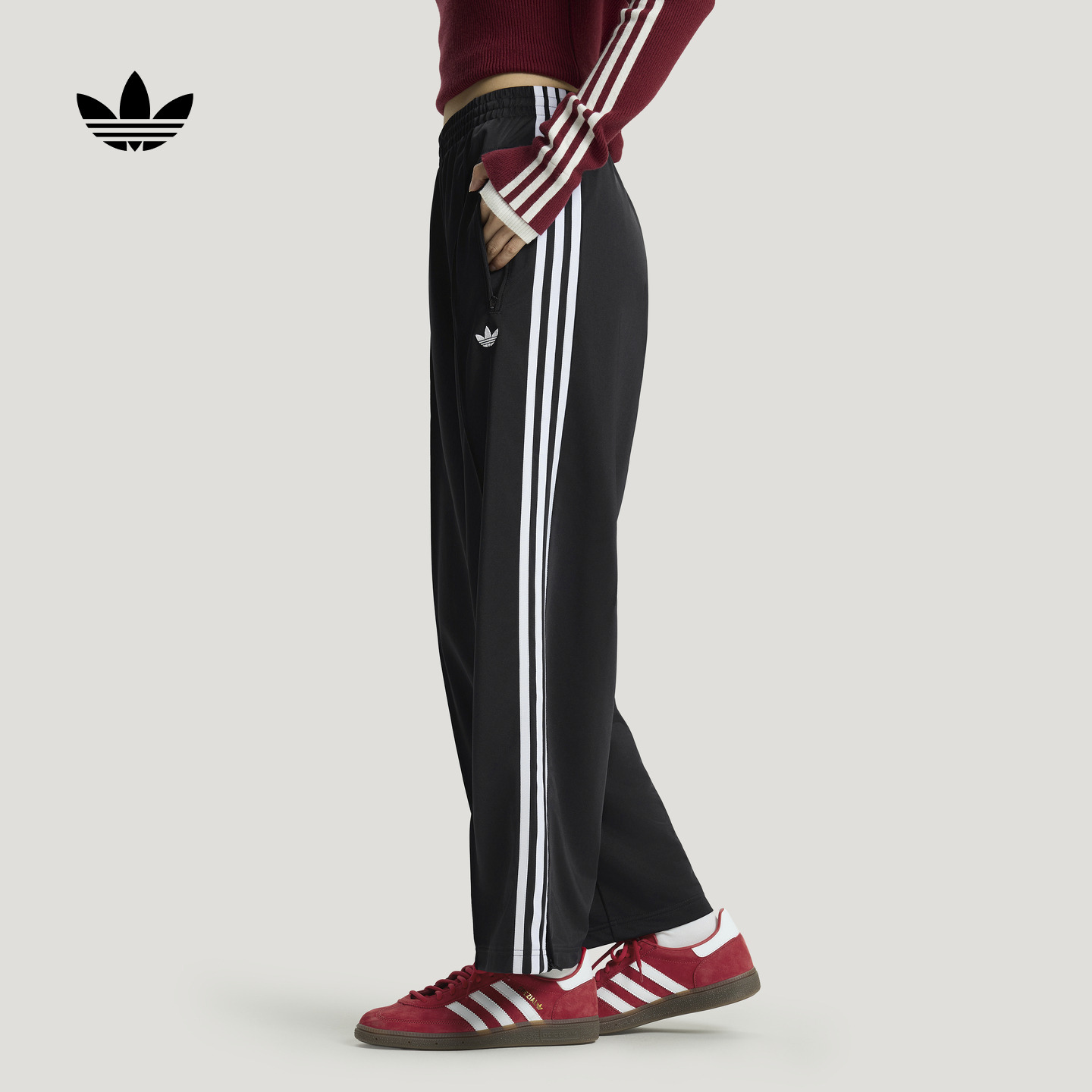 胡麟鹏同款阿迪达斯三叶草运动裤