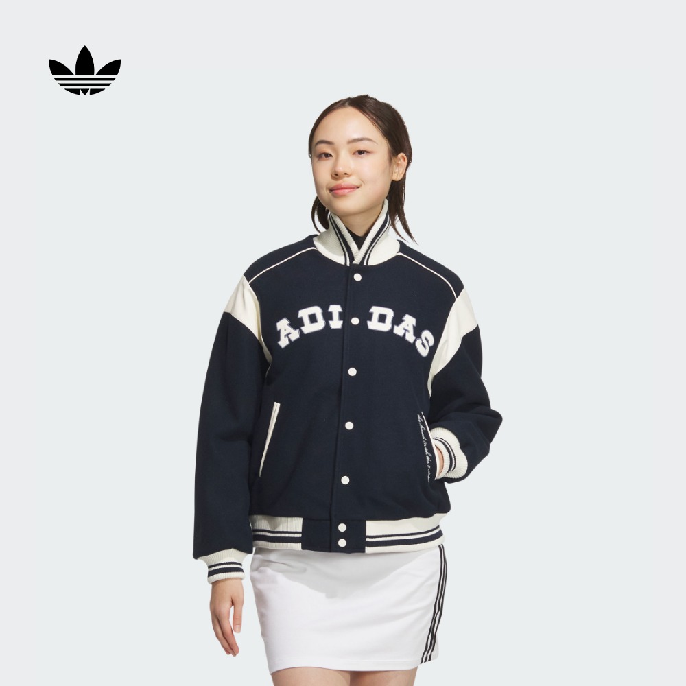 阿迪达斯三叶草女宽松棉服棒球服