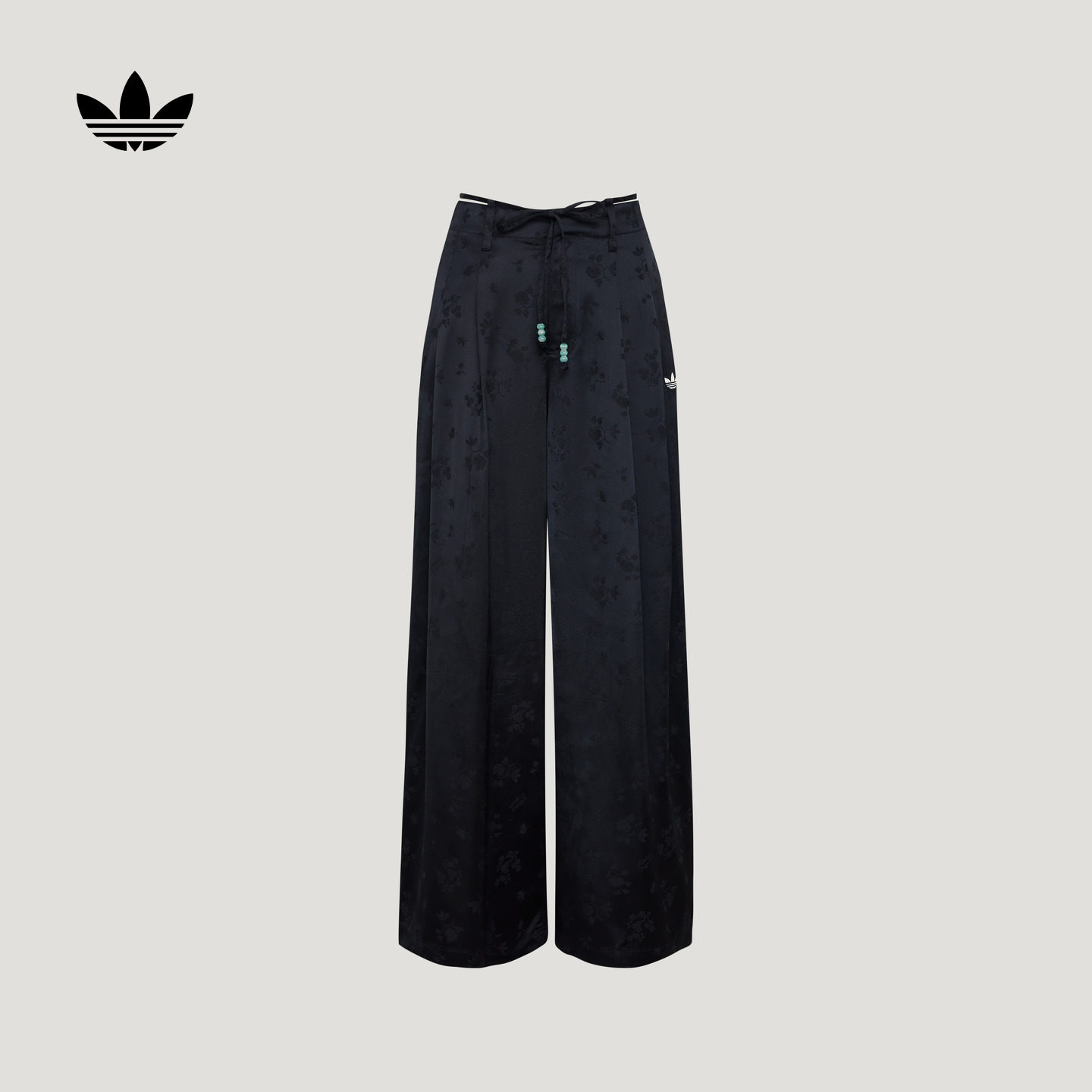 新中式宽松舒适提花三条纹运动裤女春季新款adidas阿迪达斯三叶草