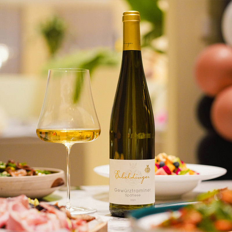 爱丁格琼瑶浆 德国晚收甜白葡萄酒 玫瑰荔枝香气gewurztraminer