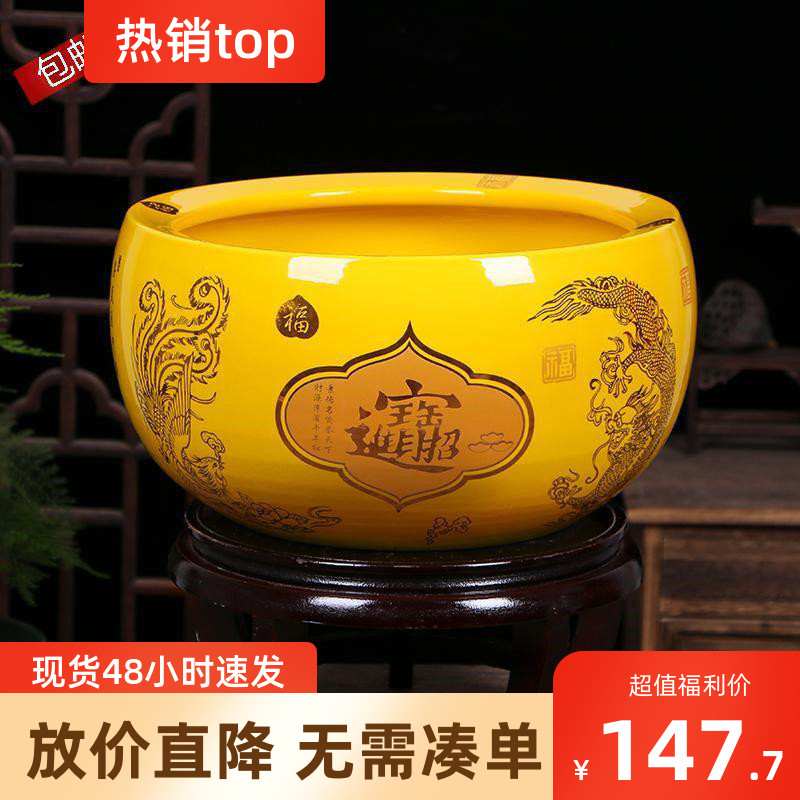 景德镇精品陶瓷聚宝盆摆件招财摆件聚财客厅玄关中式