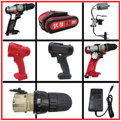 铁狼36VF电钻锂电池捷朗特手电转钻开关电机48VF充电器手钻配件配