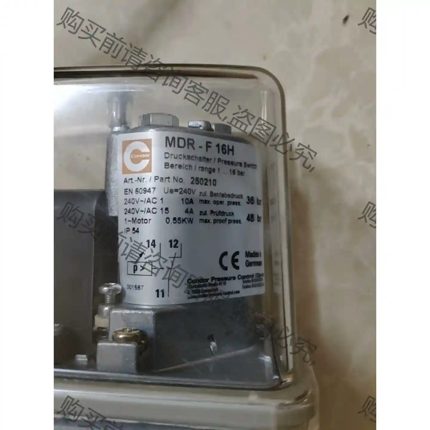 CONDOR压力开关 MDR-F 16H 议价议价 议价再拍 拆机件