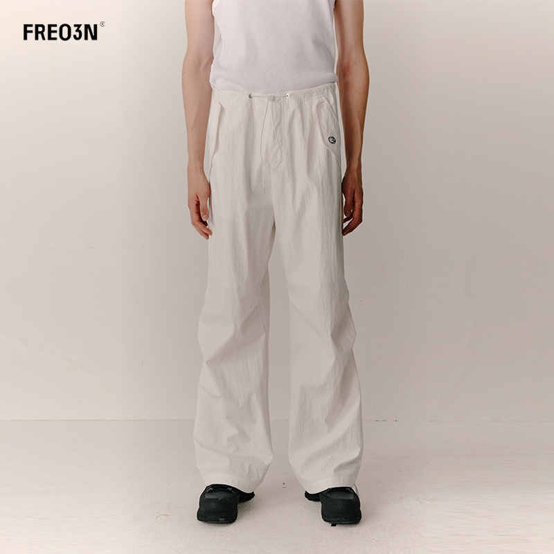 刘恋同款FREO3N无性别设计直筒长裤防水抽绳休闲运动裤降落伞裤子