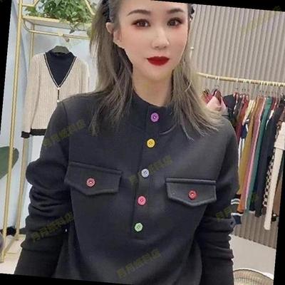 德绒高级感立领长袖T恤女秋季新款大码显瘦内搭打底衫妈妈装上衣