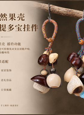 原生态果壳菩提新中式手工挂件