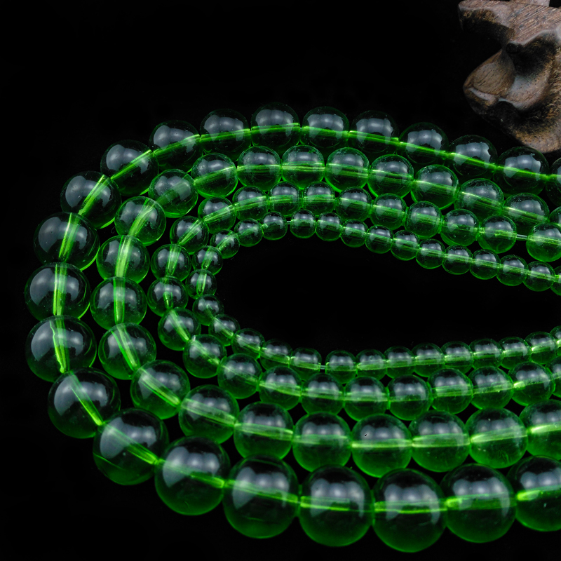 绿水晶圆珠 圆珠饰品配件DIY手工编制串珠材料配件手链项链散珠