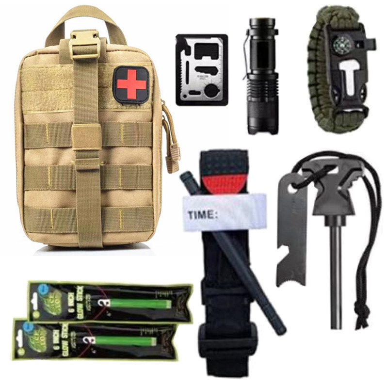 户外用品露营探险应急包家用救援求生自救套装便携野外生存装备包