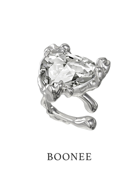 BOONEE幻影熔岩爱心宝石耳骨夹小众个性无耳洞耳夹女送女友礼物