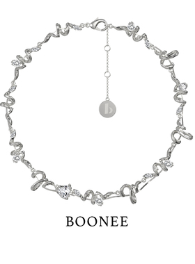 BOONEE奶油卷项链女轻奢小众毛衣链新款叠戴颈链锁骨链高级感
