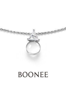 BOONEE三角锆石水滴透明珠项链