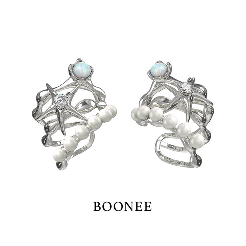 BOONEE欧泊海星珍珠多层耳骨夹