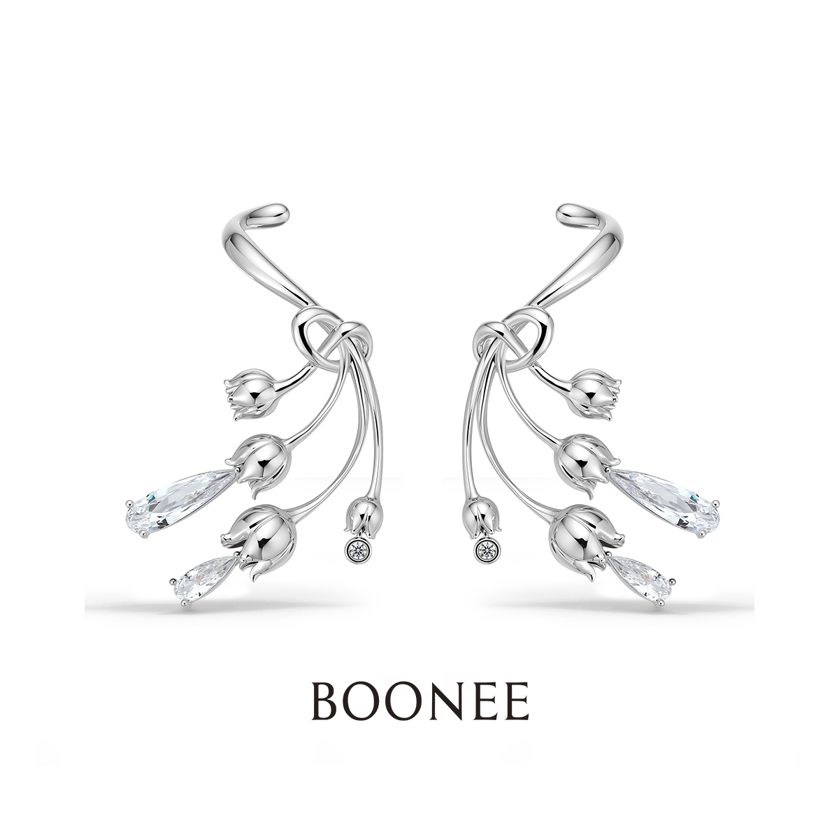 【新品】BOONEE秘境花园系列不规则夸张露珠铃兰耳环轻奢高级耳饰