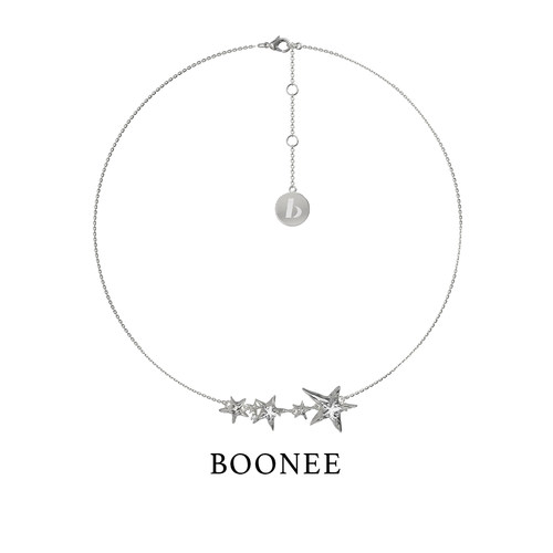 BOONEE五角星拼接多坠短项链