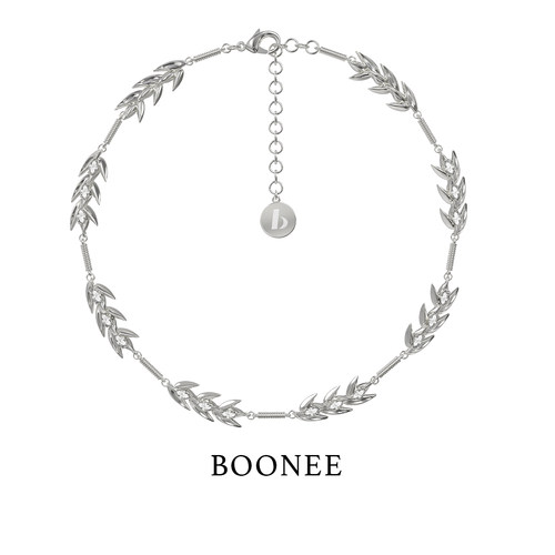 BOONEE麦穗环绕镶钻重工项链