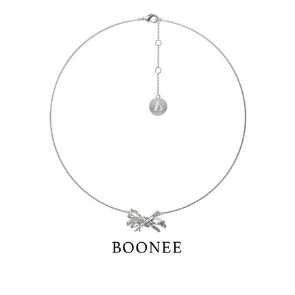 BOONEE树枝蝴蝶结项链女新款轻奢小众设计感颈链锁骨链送女友礼物