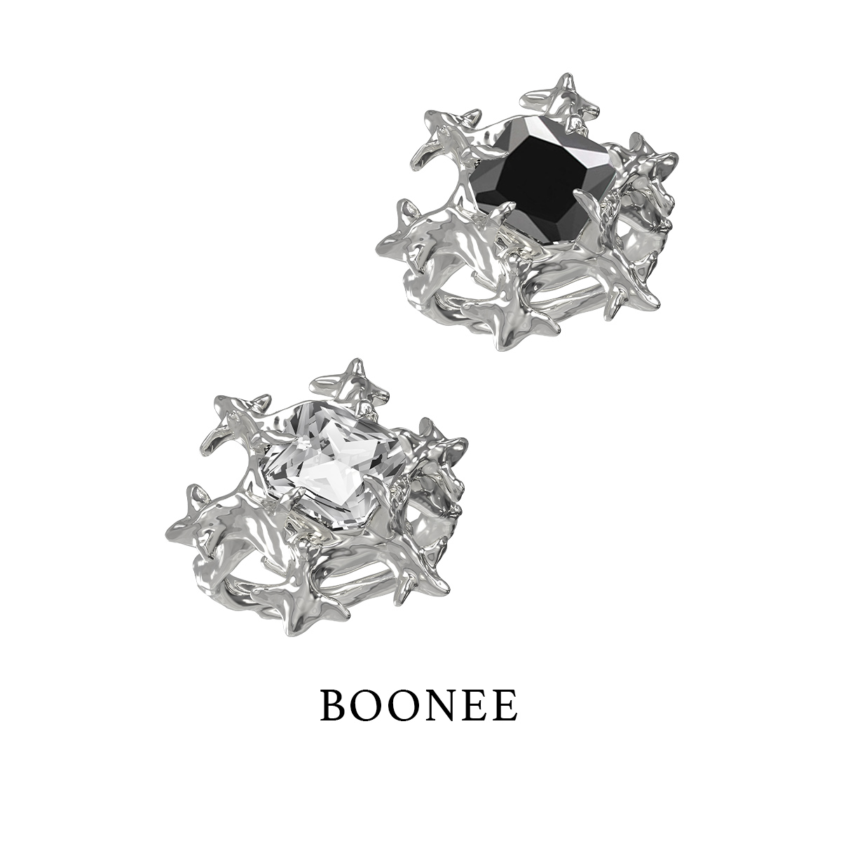 BOONEE雪花锆石开口戒