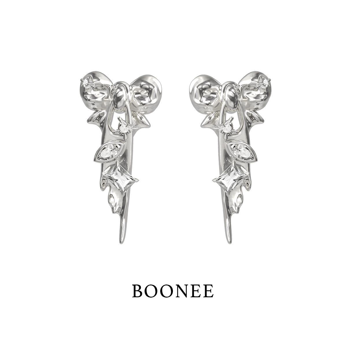BOONEE原创设计蝴蝶结流苏耳饰
