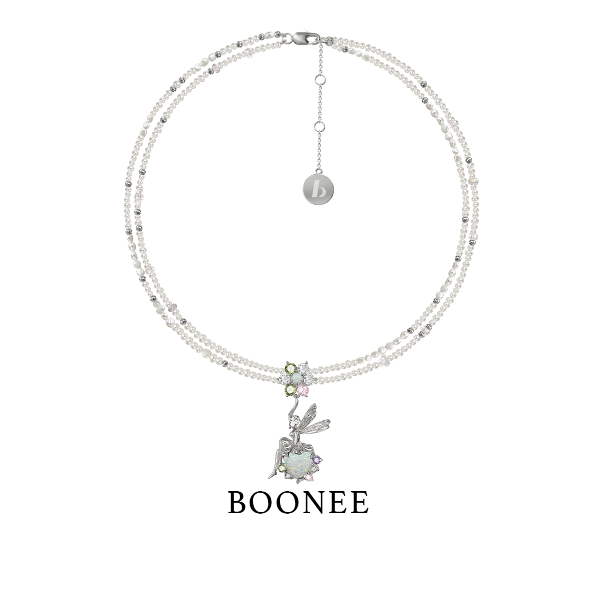 BOONEE秘境花园欧泊双层锁骨链