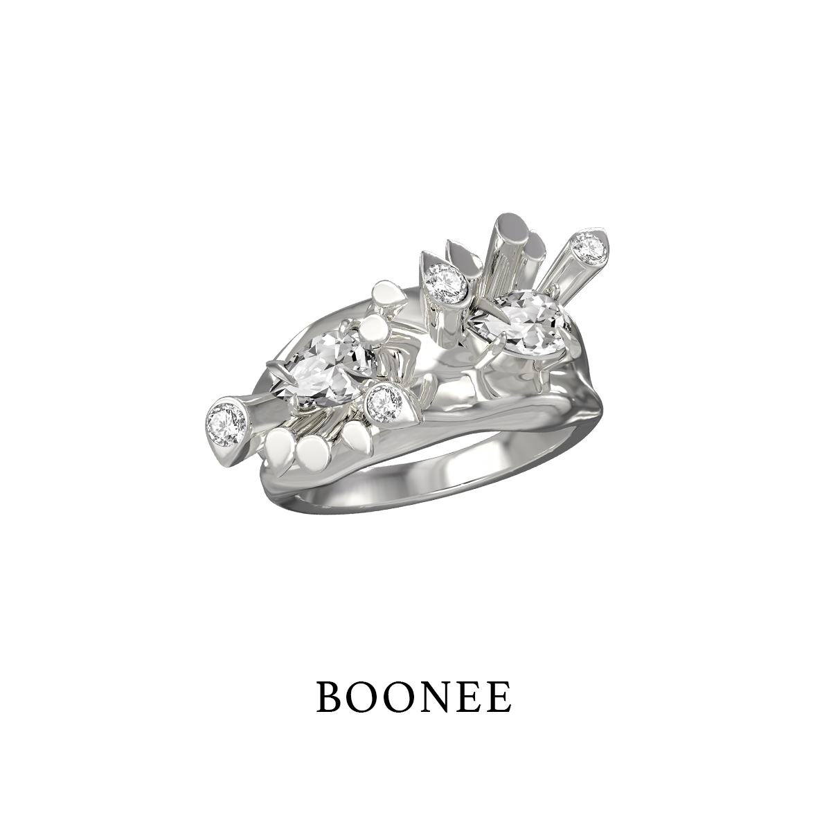 BOONEE不规则熔岩水形戒指