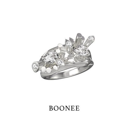 BOONEE不规则熔岩水形戒指