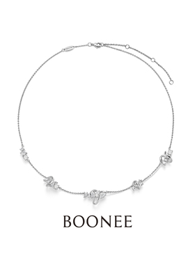 BOONEE曲线环绕锆石不规则项链