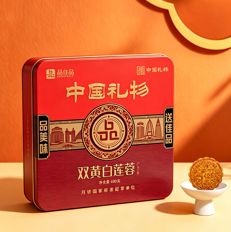 品佳品双黄白莲月饼600g