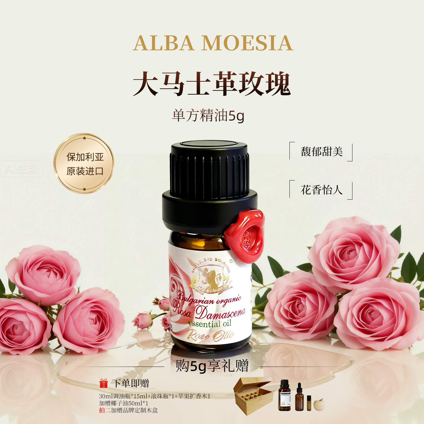 ALBAMOESIA大马士革玫瑰精油5g