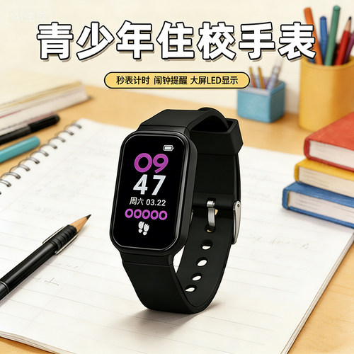 青少年智能手表防水LED震动
