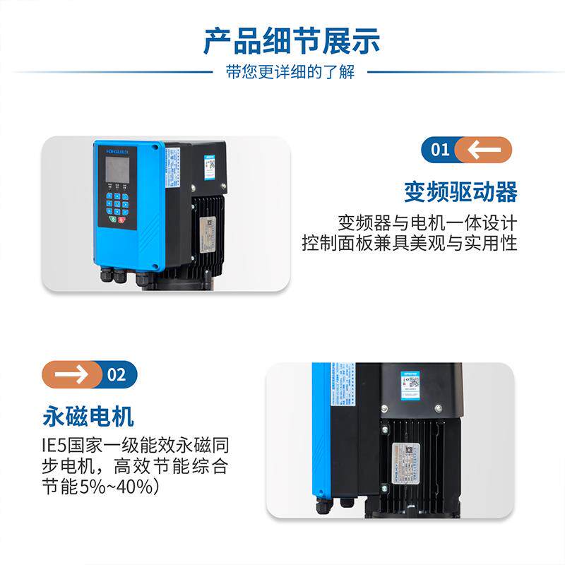 新款永磁水泵一级能效大流量立式管道泵循环泵自动恒压变包邮