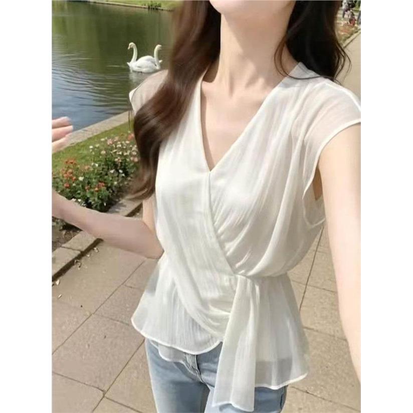 法式小资别致上衣女夏高
