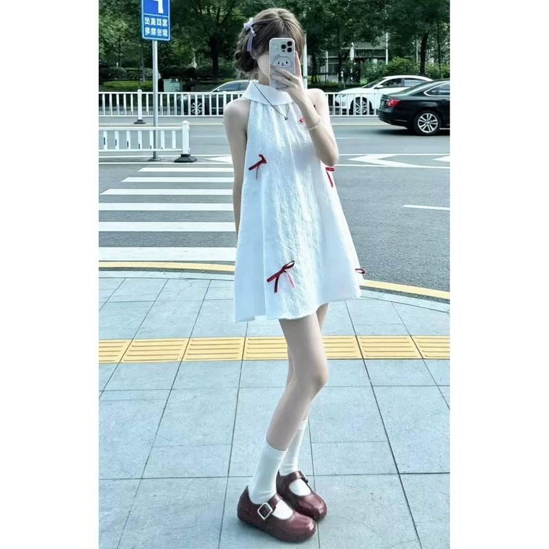 法式甜美蝴蝶结白色初恋