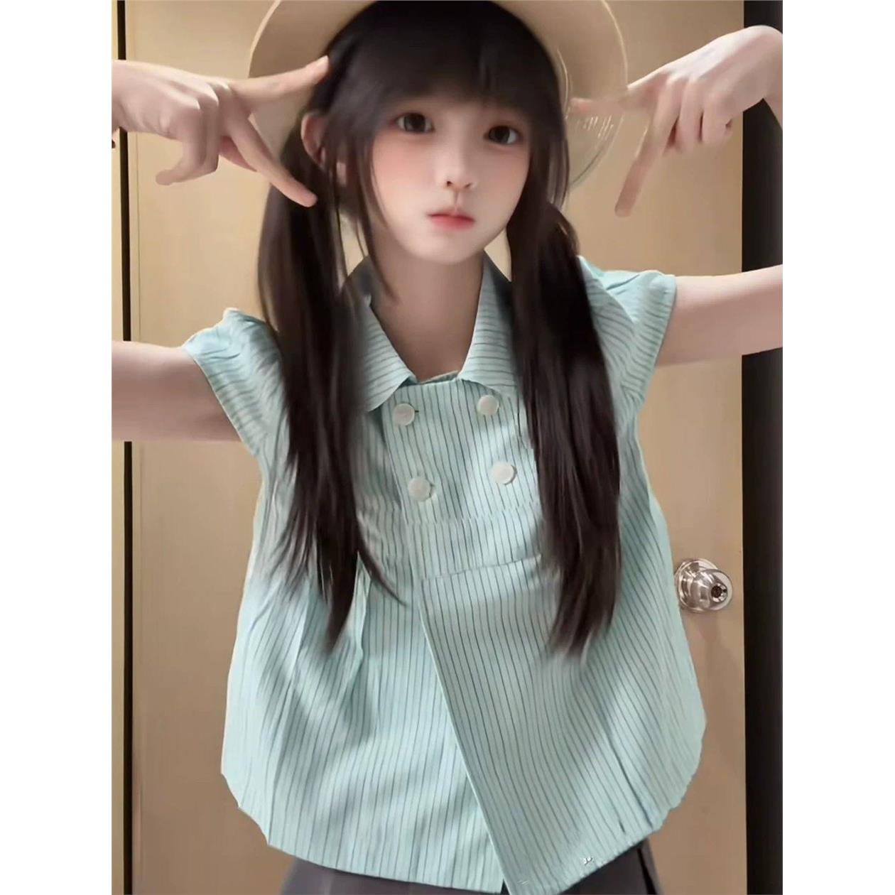 短袖设计感宽松文艺小衫上衣