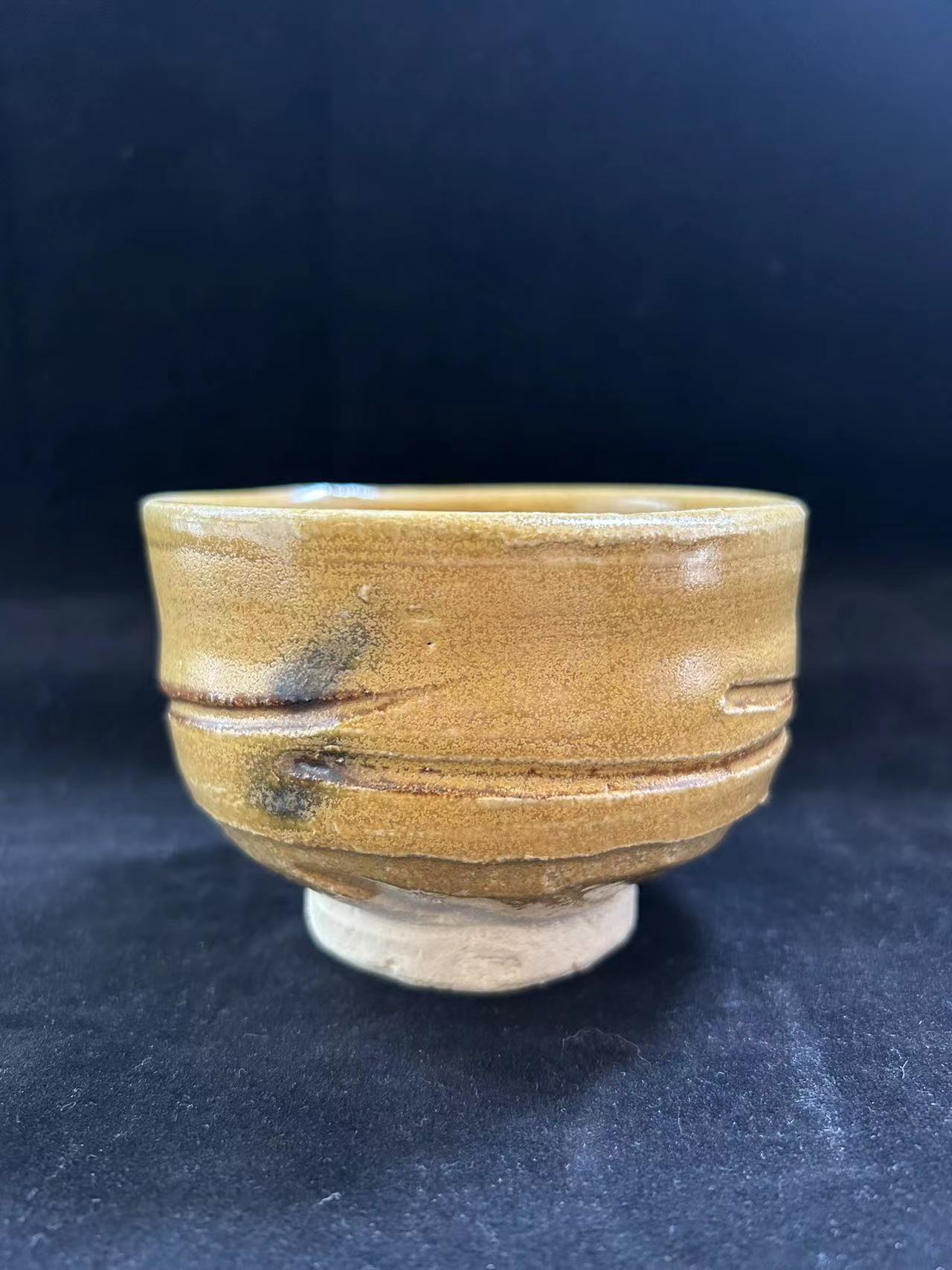 日本回流中古黄濑户烧手作抹茶碗 饭碗 茶道具